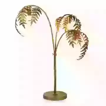 Retro Style Antique Gold Palm Leaf Table Lamp